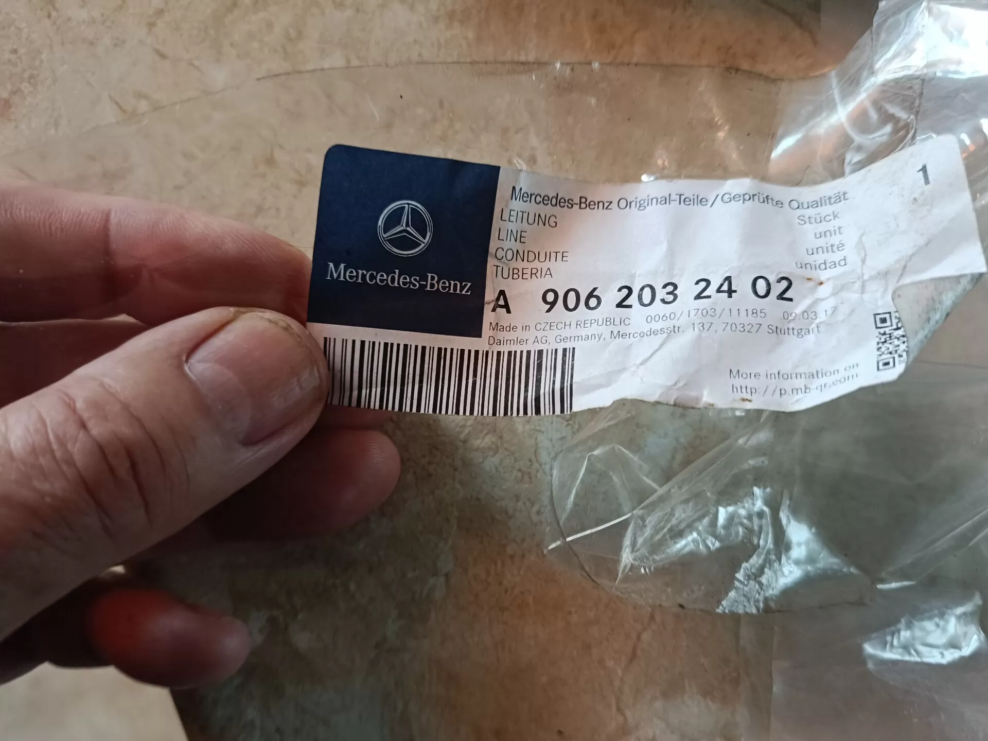 A9062032402 трубка охлаждения компрессора